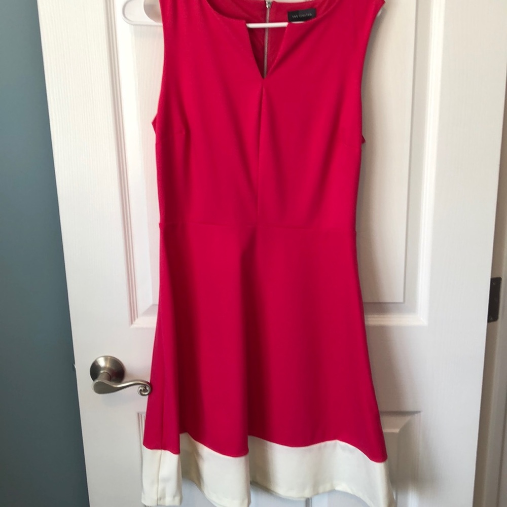 Bright pink skater dress